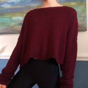 Dark Red cropped Sweater